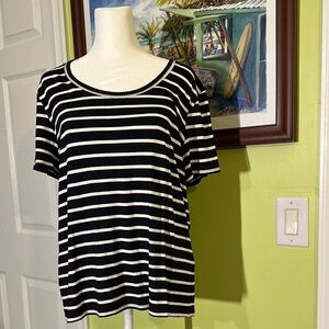 Tommy Hilfiger Dark Navy and White Striped Women's Top